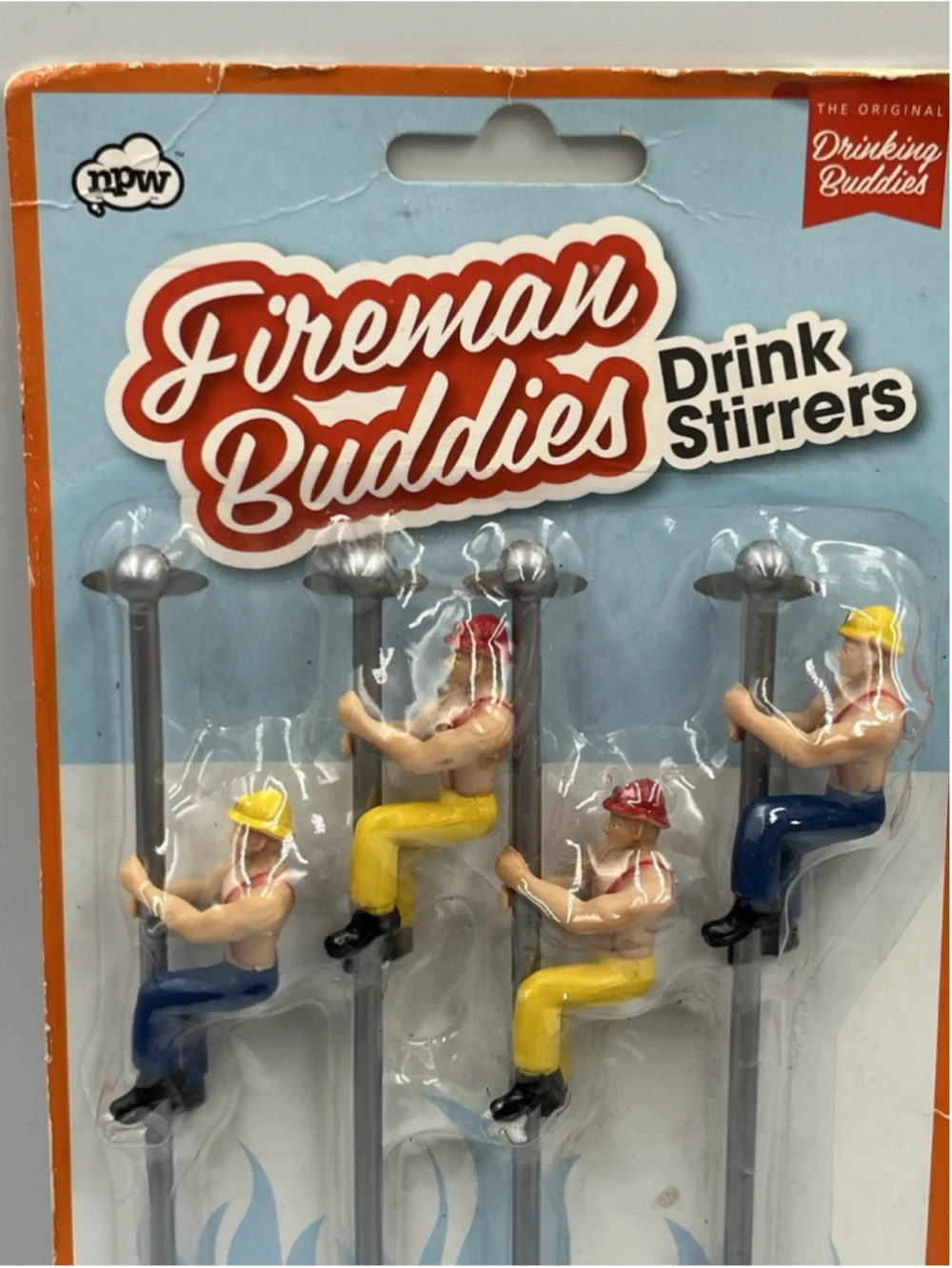 NEW & GIFT READY FIREMAN BUDDIES DRINK STIRRERS POLE DANCERS FOR YOUR LIPS
